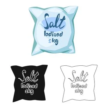 Vector design of bag and salty icon. Set of bag and powder vector icon for stock Stock Illustration