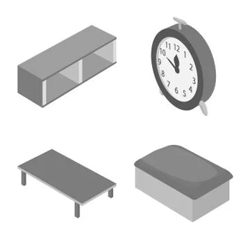 Vector design of bedroom and room logo. Collection of bedroom and furniture Stock Illustration