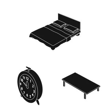 Vector design of bedroom and room logo. Set of bedroom and furniture stock Stock Illustration