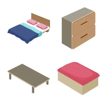 Vector design of bedroom and room sign. Collection of bedroom and furniture Stock Illustration