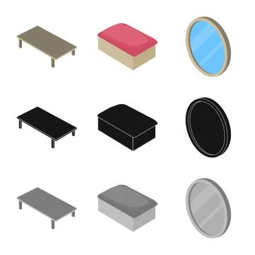 Vector design of bedroom and room logo. Collection of bedroom and furniture Stock Illustration