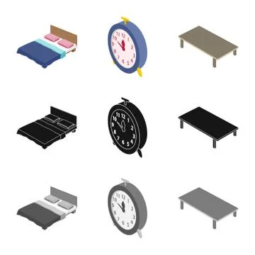 Vector design of bedroom and room logo. Collection of bedroom and furniture Stock Illustration