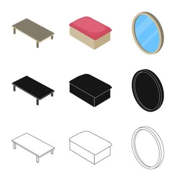 Vector design of bedroom and room logo. Set of bedroom and furniture stock Stock Illustration