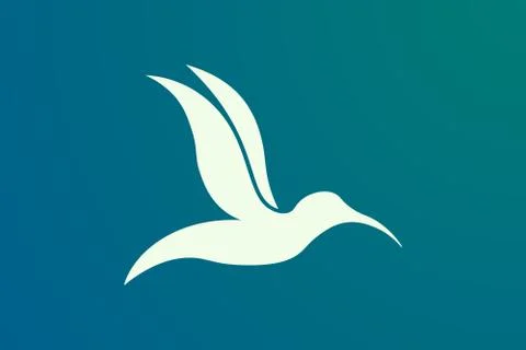 Vector design of a bird in flight with a minimalist and modern shape in gold Stock Illustration