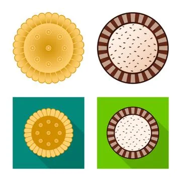 Vector design of biscuit and bake symbol. Set of biscuit and chocolate vector Stock Illustration