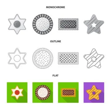 Vector design of biscuit and bake icon. Collection of biscuit and chocolate Stock Illustration