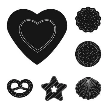 Vector design of biscuit and bake icon. Set of biscuit and chocolate stock Stock Illustration