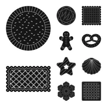 Vector design of biscuit and bake sign. Set of biscuit and chocolate vector icon Stock Illustration