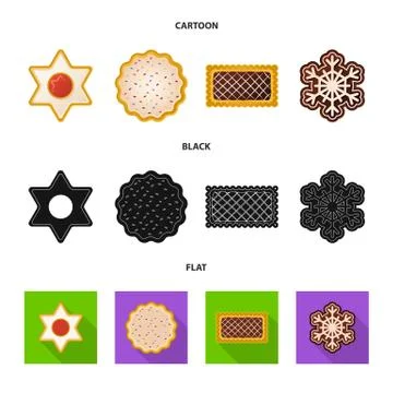 Vector design of biscuit and bake sign. Set of biscuit and chocolate vector icon Stock Illustration