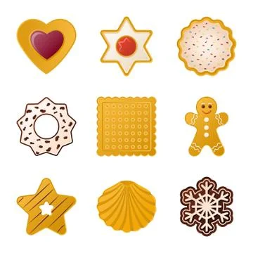Vector design of biscuit and bake icon. Collection of biscuit and chocolate Stock Illustration