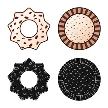 Vector design of biscuit and bake icon. Set of biscuit and chocolate stock Stock Illustration