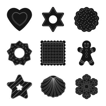 Vector design of biscuit and bake sign. Collection of biscuit and chocolate Illustrazione stock
