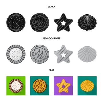 Vector design of biscuit and bake symbol. Set of biscuit and chocolate stock Stock Illustration