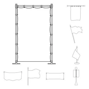Vector design of blank and canvas logo. Collection of blank and textile stock Stock Illustration