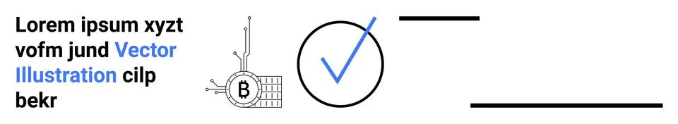 Vector Design Blue Checkmark, Text Elements, and Artistic Minimalism for Mo.. Illustrazione stock