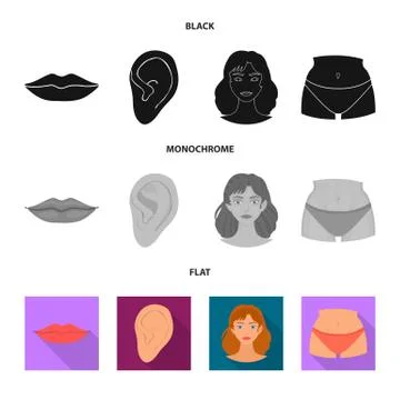 Vector design of body and part sign. Collection of body and anatomy vector icon Stock Illustration