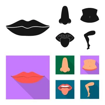 Vector design of body and part logo. Collection of body and anatomy stock symbol Stock Illustration