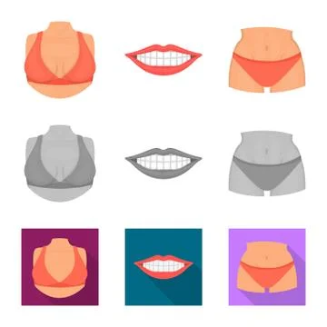 Vector design of body and part sign. Collection of body and anatomy stock symbol Stock-Illustration