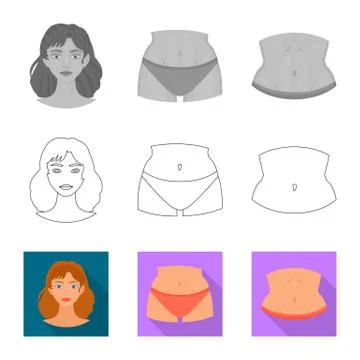 Vector design of body and part icon. Collection of body and anatomy vector icon Stock Illustration