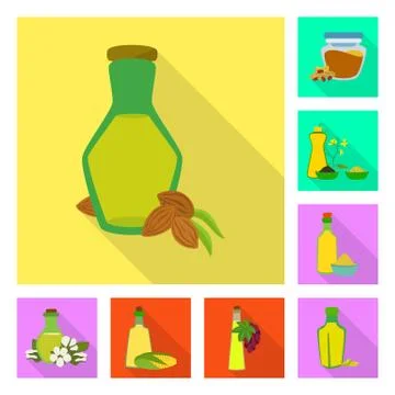 Vector design of bottle and glass logo. Set of bottle and agriculture stock Stock Illustration