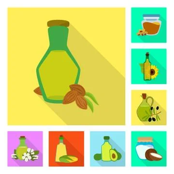 Vector design of bottle and glass symbol. Set of bottle and agriculture stock Stock Illustration
