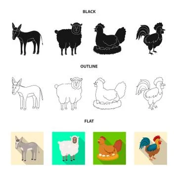 Vector design of breeding and kitchen icon. Set of breeding and organic vector Illustrazione stock
