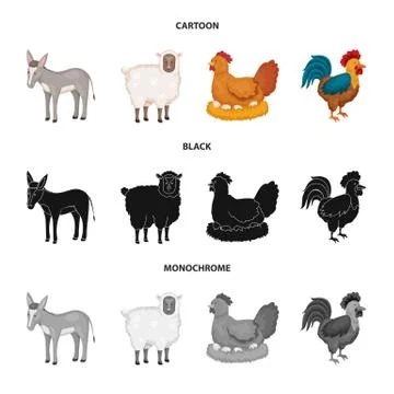 Vector design of breeding and kitchen sign. Set of breeding and organic vector Stock Illustration