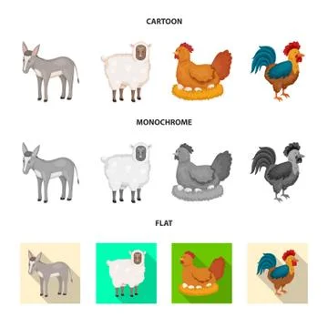 Vector design of breeding and kitchen icon. Collection of breeding and organic Illustrazione stock
