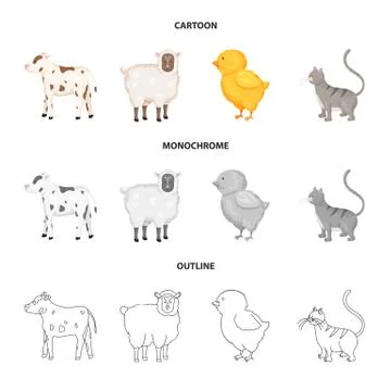 Vector design of breeding and kitchen sign. Set of breeding and organic stock Stock Illustration