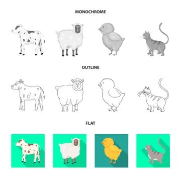 Vector design of breeding and kitchen icon. Set of breeding and organic vector Stock Illustration