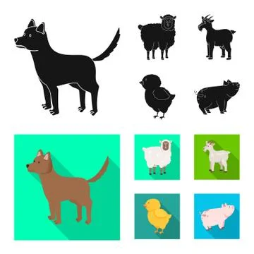 Vector design of breeding and kitchen logo. Collection of breeding and organic Illustrazione stock
