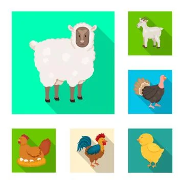 Vector design of breeding and kitchen sign. Set of breeding and organic stock Illustrazione stock