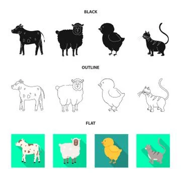Vector design of breeding and kitchen sign. Collection of breeding and organic Stock Illustration