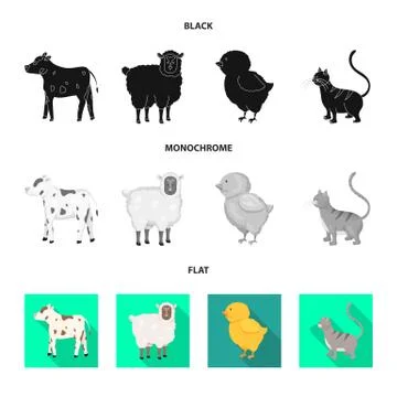 Vector design of breeding and kitchen logo. Set of breeding and organic stock Stock Illustration