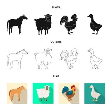 Vector design of breeding and kitchen logo. Set of breeding and organic stock Stock Illustration