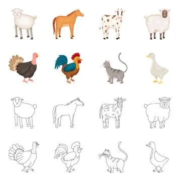 Vector design of breeding and kitchen sign. Collection of breeding and organic Illustrazione stock