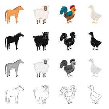 Vector design of breeding and kitchen logo. Set of breeding and organic stock Stock Illustration