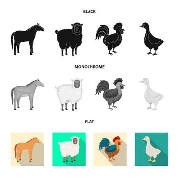 Vector design of breeding and kitchen symbol. Set of breeding and organic stock Stock Illustration