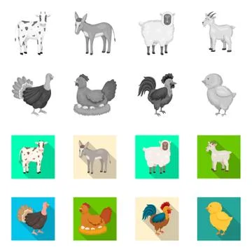 Vector design of breeding and kitchen icon. Collection of breeding and organic Stock Illustration