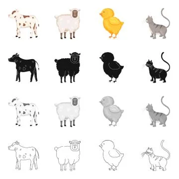 Vector design of breeding and kitchen logo. Collection of breeding and organic Stock Illustration