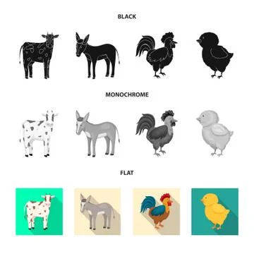 Vector design of breeding and kitchen logo. Collection of breeding and organic Stock Illustration