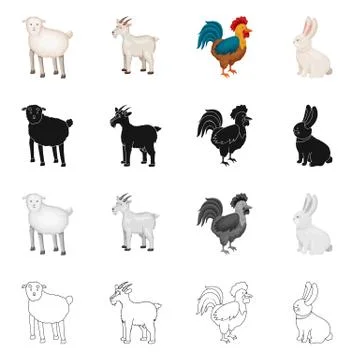 Vector design of breeding and kitchen logo. Collection of breeding and organic Stock Illustration