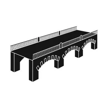 Vector design of bridge and relocation symbol. Collection of bridge and column Illustrazione stock