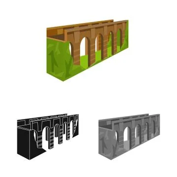 Vector design of bridge and relocation logo. Collection of bridge and column Stock Illustration