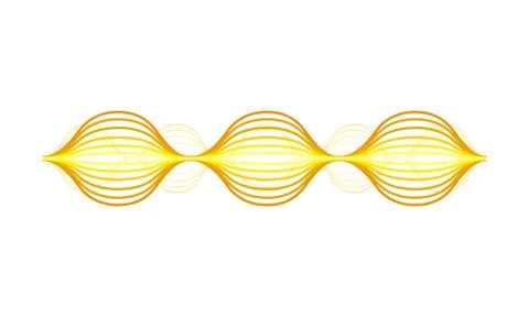 Vector design of bright yellow music wave. Sound vibrations. Audio equalizer Stock Illustration