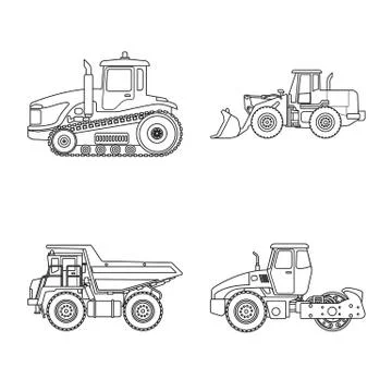 Vector design of build and construction sign. Collection of build and machinery Stock-Illustration