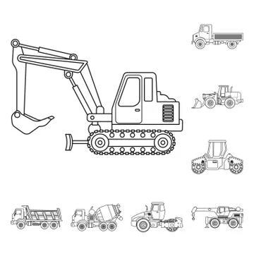 Vector design of build and construction symbol. Set of build and machinery stock Stock-Illustration