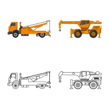 Vector design of build and construction sign. Collection of build and machinery Stock Illustration