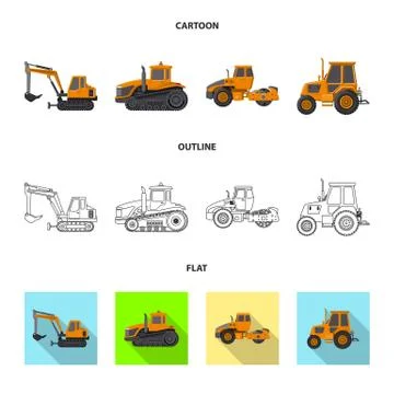 Vector design of build and construction icon. Collection of build and machinery Stock-Illustration