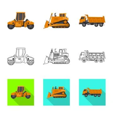 Vector design of build and construction logo. Collection of build and machinery Stock-Illustration